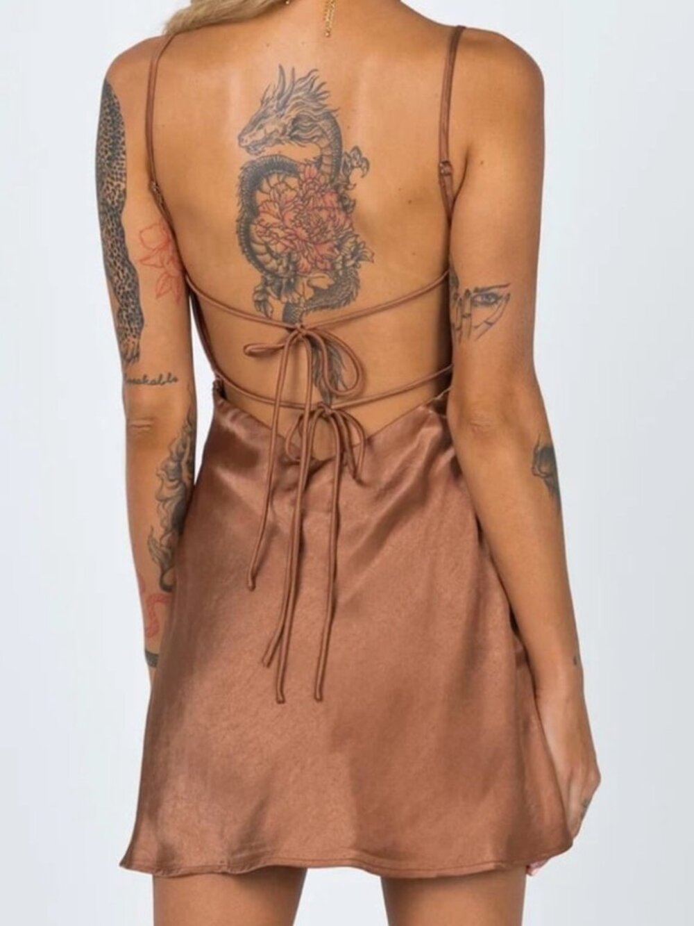 NWT Princess Polly Alfie Mini Dress, Brown size 2 - Picture 4 of 15